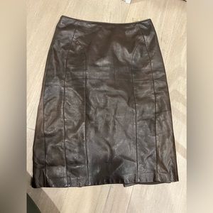 Danier Leather Brown Pencil Skirt